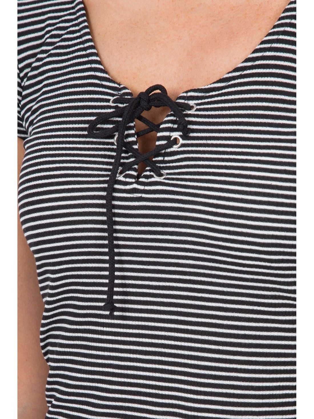 Black Top with White Stripes BB20312 - Online store - Boutique